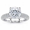 Rosemary Lab Grown Diamond Ring — white gold — front view