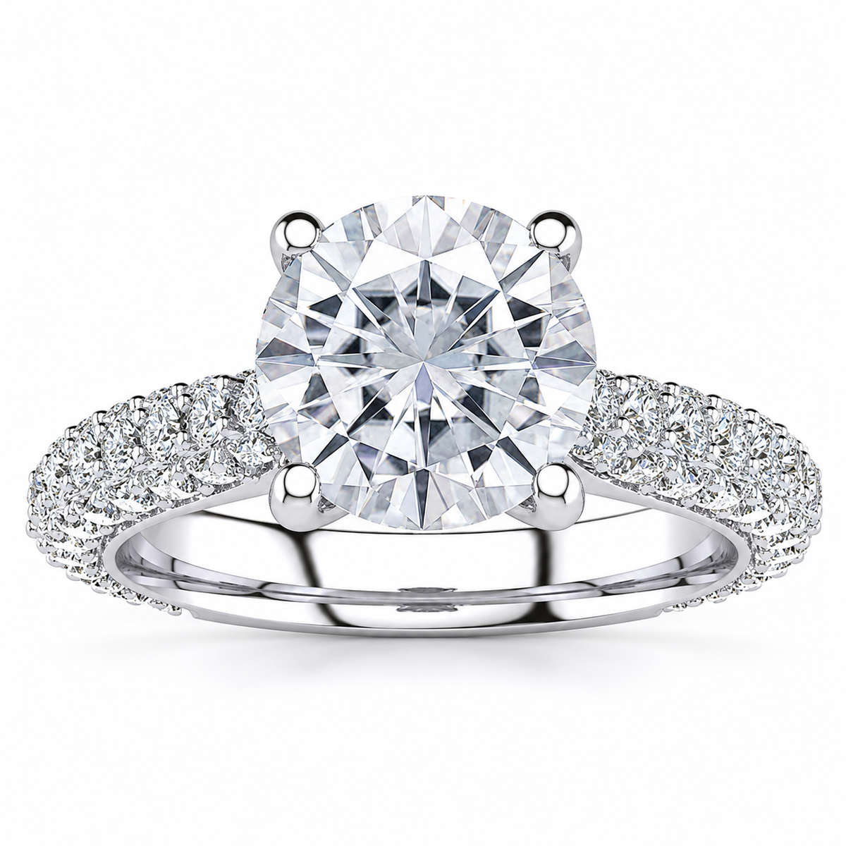 Rosemary Lab Grown Diamond Ring — white gold — front view