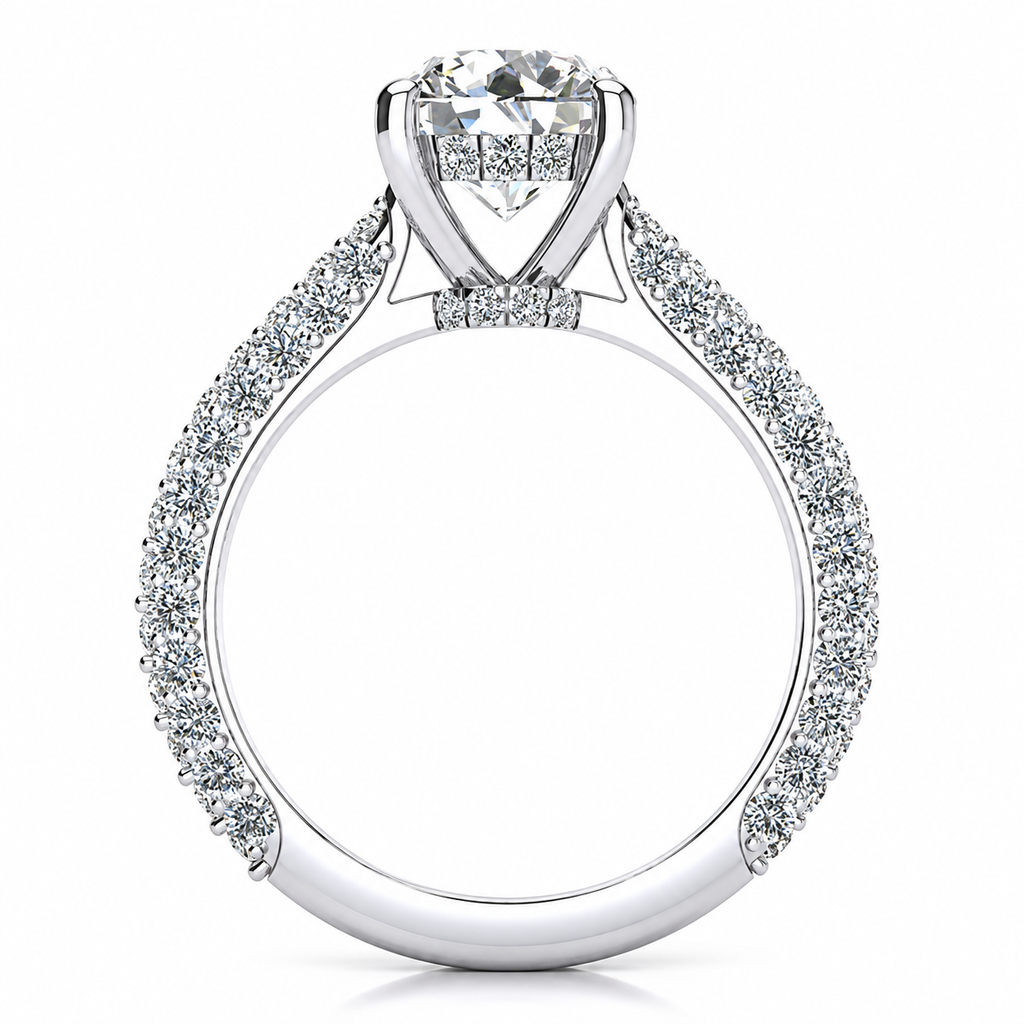 Rosemary Lab Grown Diamond Ring — white gold — side profile