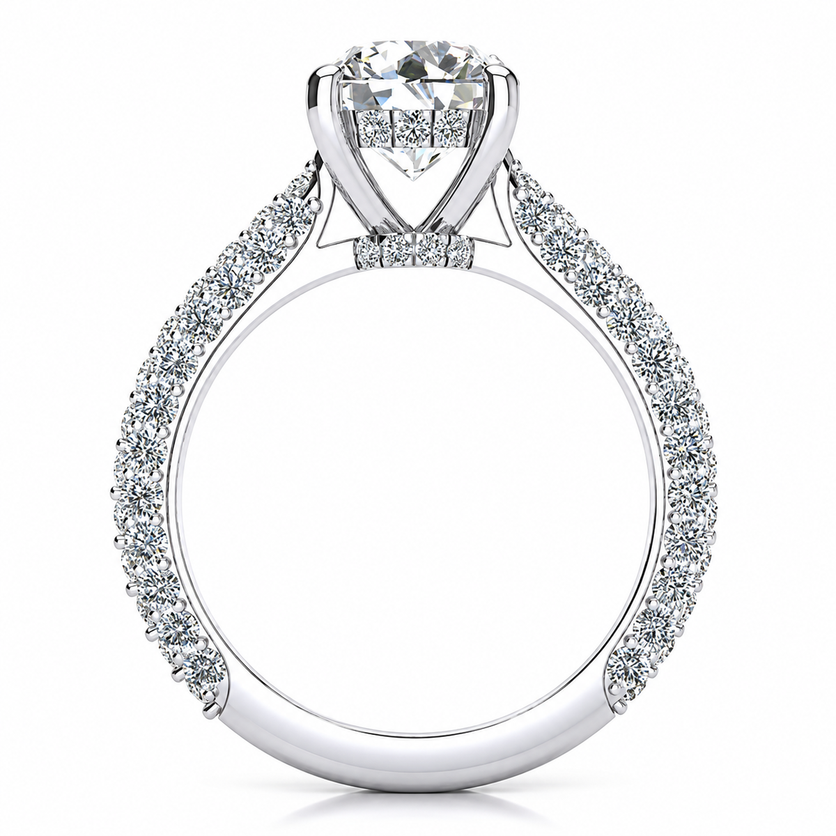 Rosemary Lab Grown Diamond Ring — white gold — side profile