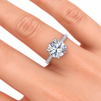 Sabina Lab Grown Diamond Ring — white gold — on hand