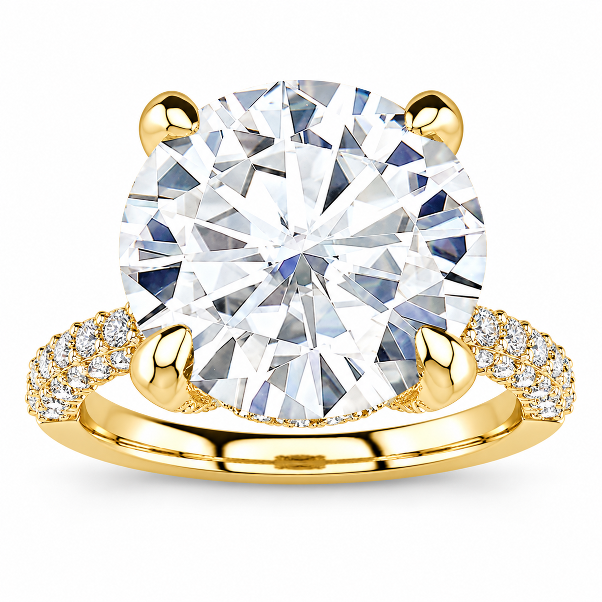 Sabina Lab Grown Diamond Ring — yellow gold — front view