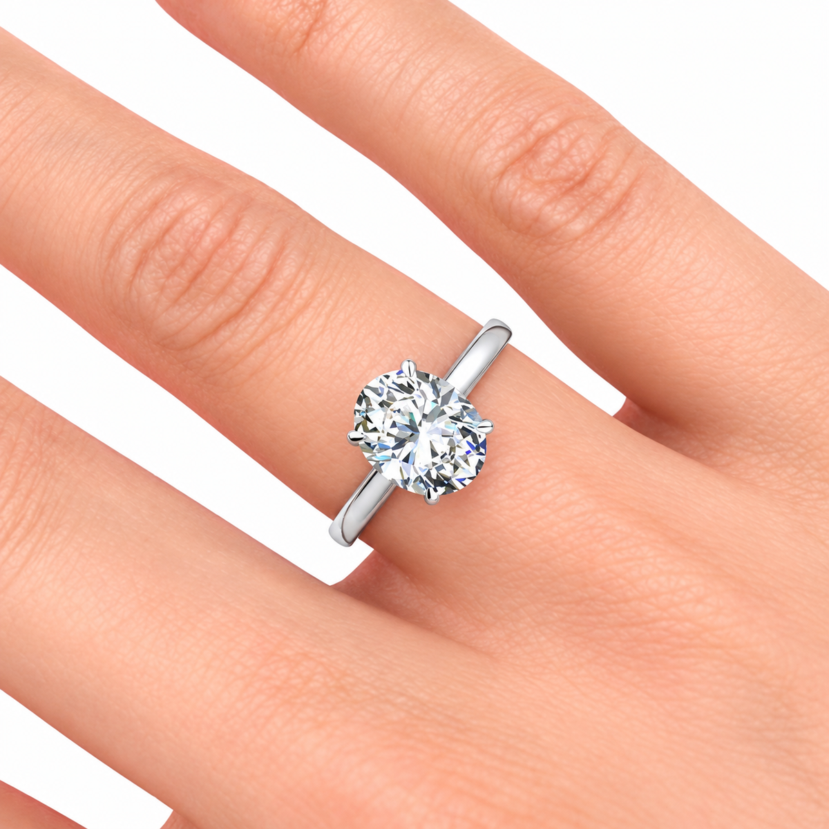 Sadie Lab Grown Diamond Ring — white gold — hand view