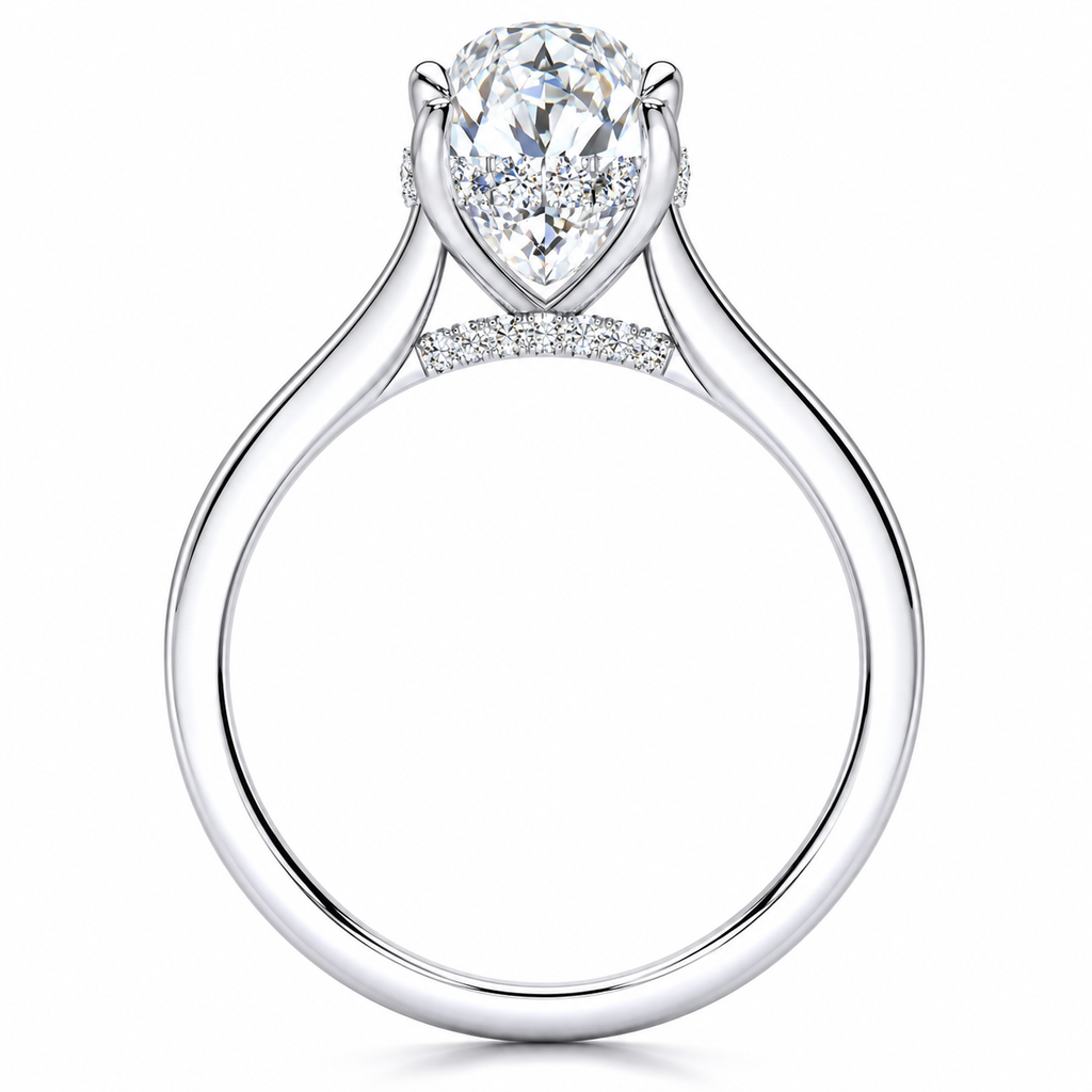 Sadie Lab Grown Diamond Ring — white gold — side view