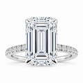 Samantha Lab Grown Diamond Ring — emerald center — white gold — front view