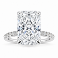 Samantha Lab Grown Diamond Ring — radiant center — white gold — front view