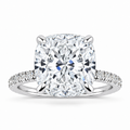 Samantha Lab Grown Diamond Ring — square cushion center — white gold — front view