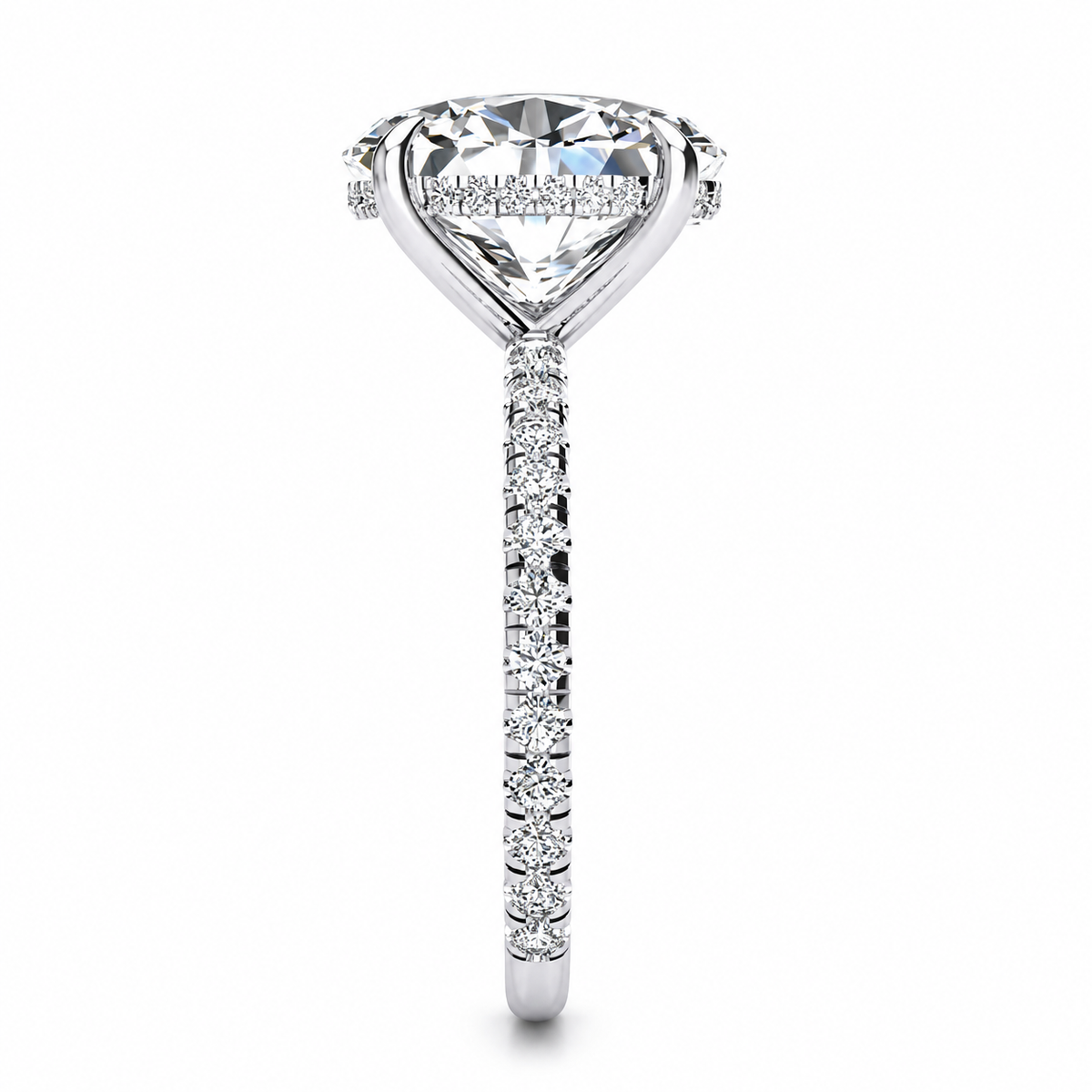 Samantha Lab Grown Diamond Ring — white gold — end view
