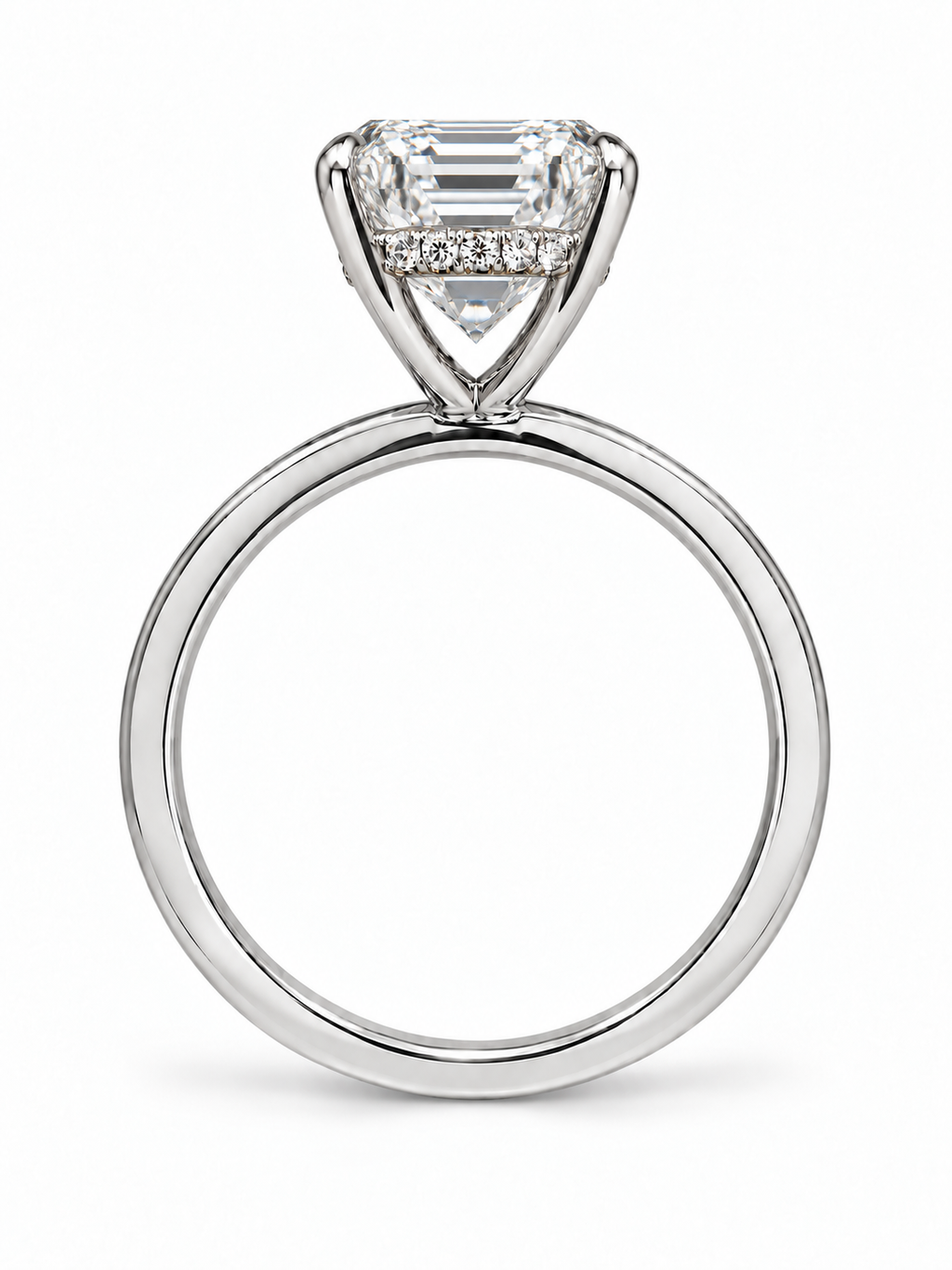 Sammy Lab Grown Diamond Ring AS-R-1197 — emerald — white gold — profile view
