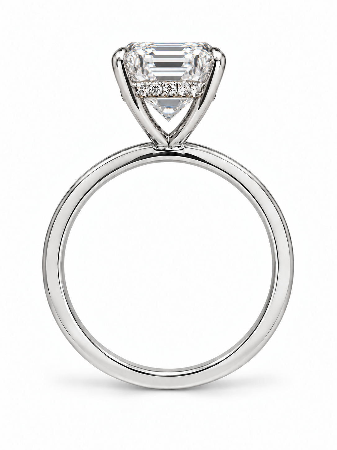 Sammy Lab Grown Diamond Ring AS-R-1197 — emerald — white gold — profile view