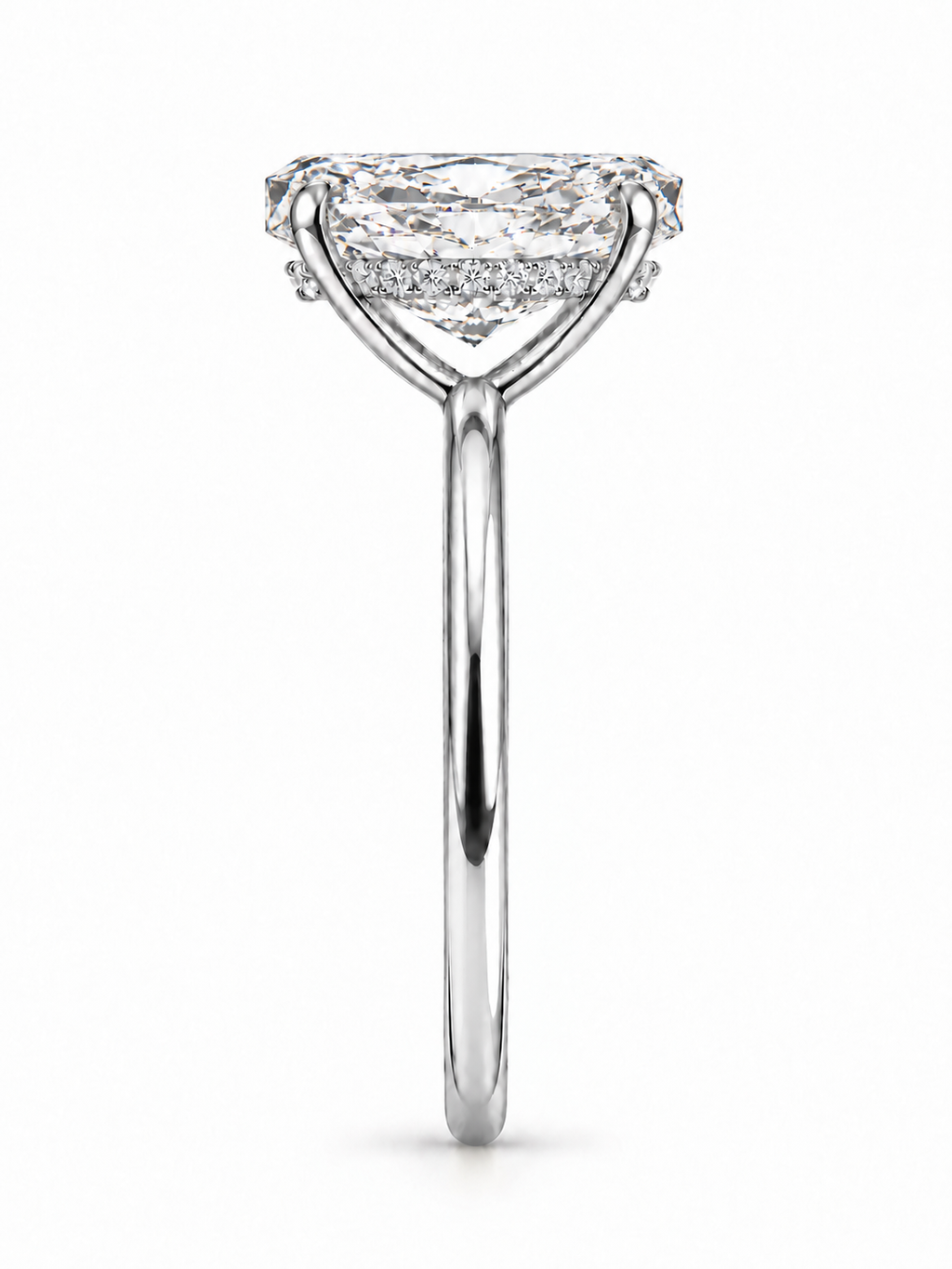 Sammy Lab Grown Diamond Ring AS-R-1197 — radiant — white gold — end view