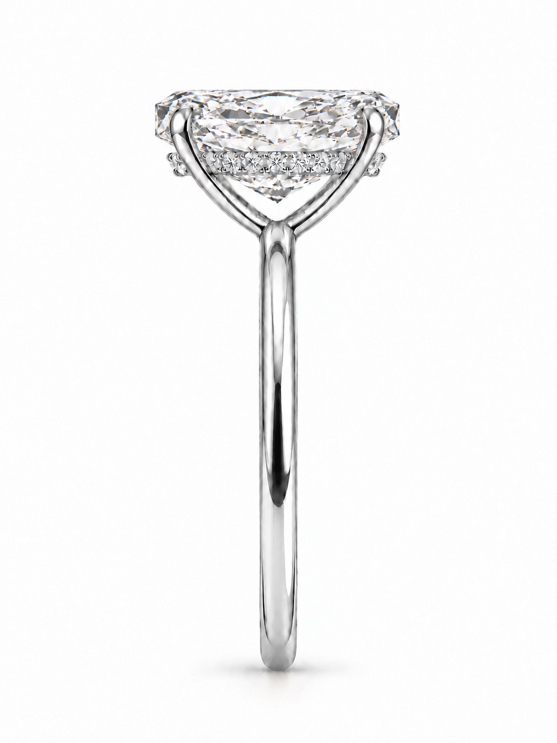 Sammy Lab Grown Diamond Ring AS-R-1197 — radiant — white gold — end view