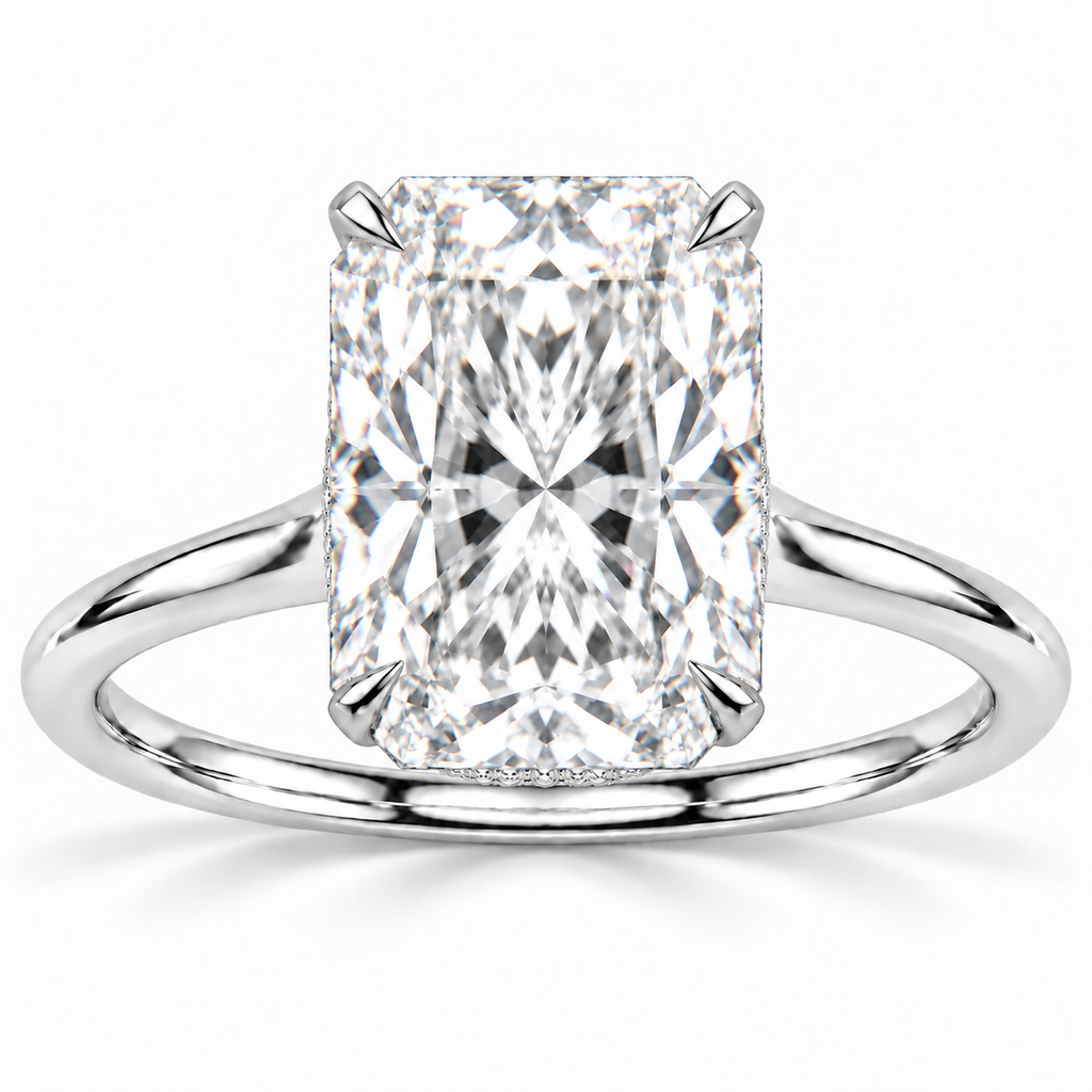 Sammy Lab Grown Diamond Ring AS-R-1197 — radiant — white gold — front view