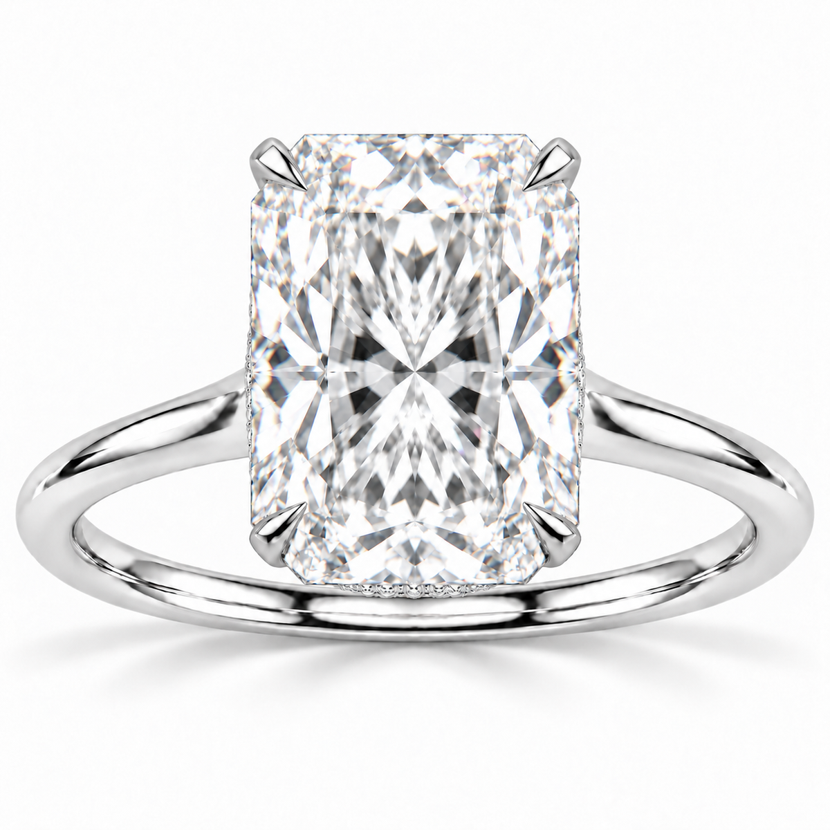 Sammy Lab Grown Diamond Ring AS-R-1197 — radiant — white gold — front view
