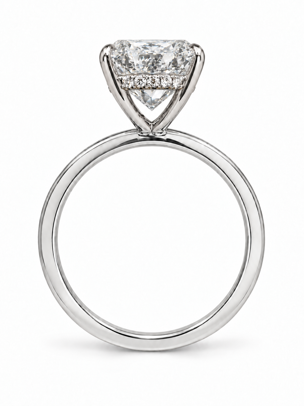 Sammy Lab Grown Diamond Ring AS-R-1197 — radiant — white gold — profile view