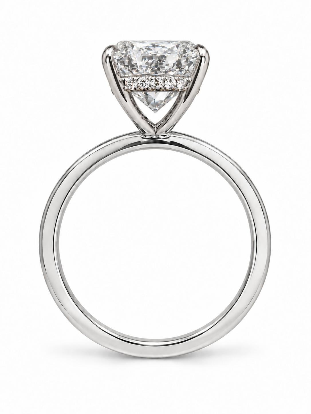 Sammy Lab Grown Diamond Ring AS-R-1197 — radiant — white gold — profile view