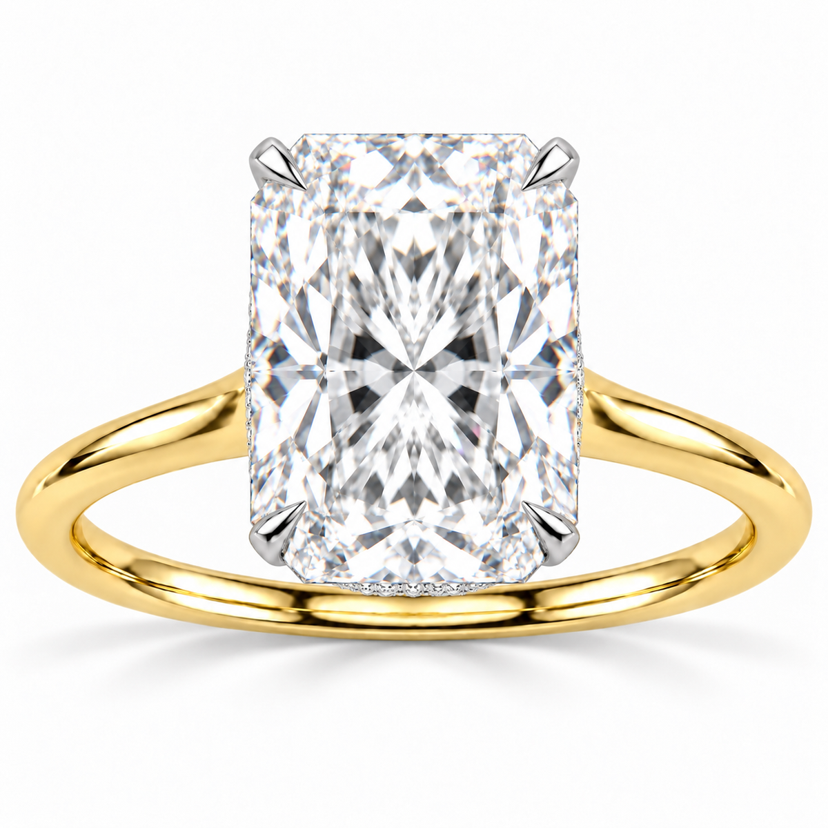 Sammy Lab Grown Diamond Ring AS-R-1197 — radiant — yellow gold — front view