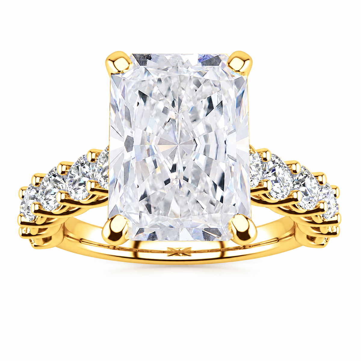 Savannah Lab Grown Diamond Ring — yellow gold — front view
