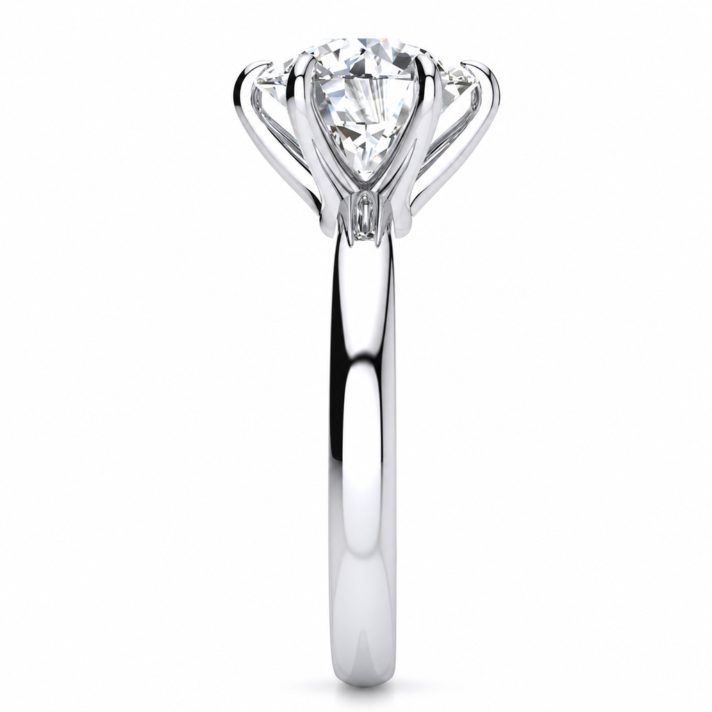 Shannon engagement ring — white gold — end view