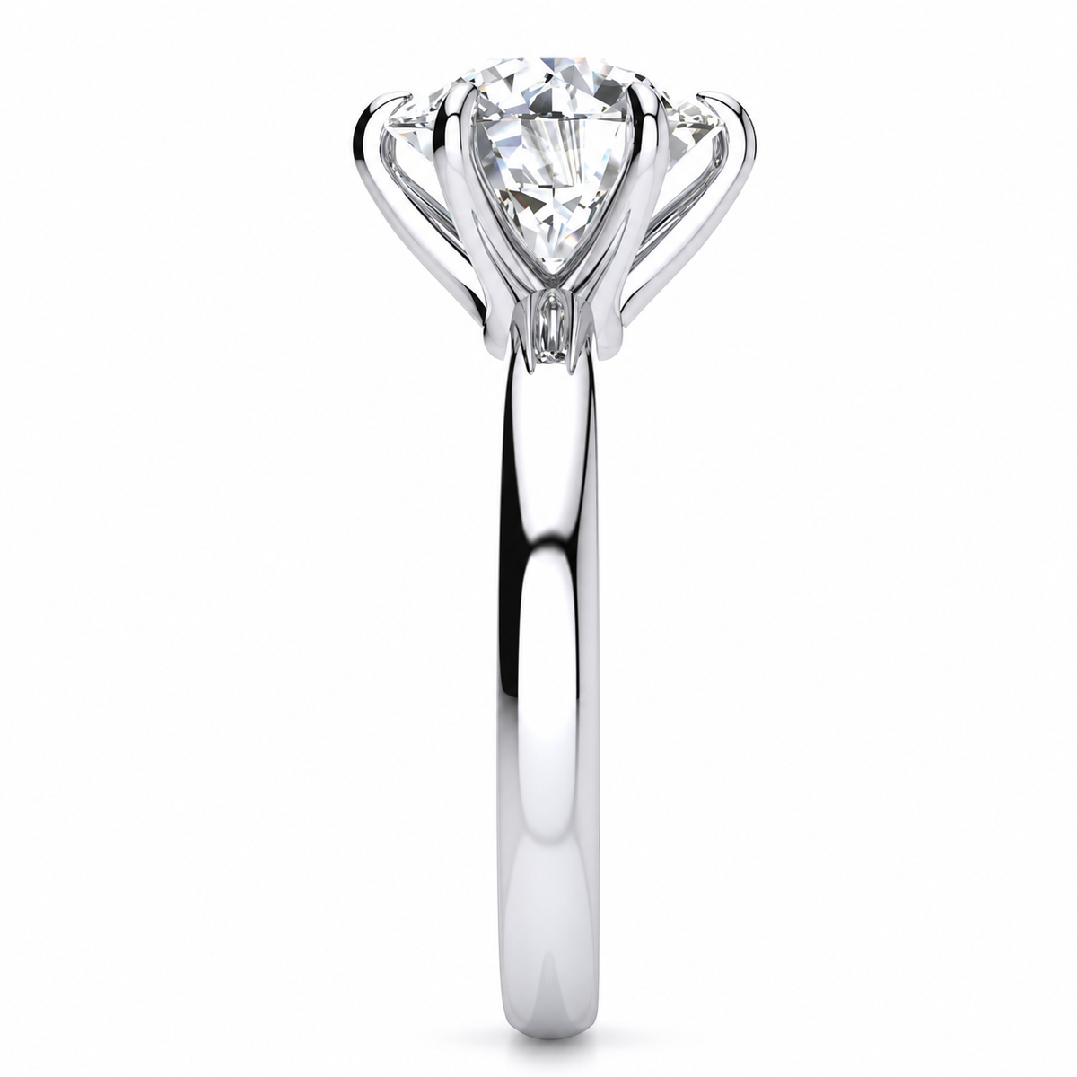 Shannon engagement ring — white gold — end view