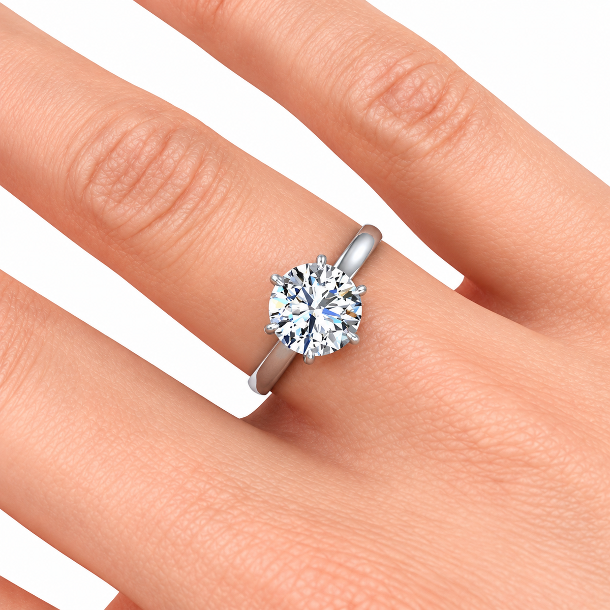 Shannon engagement ring — white gold — on hand