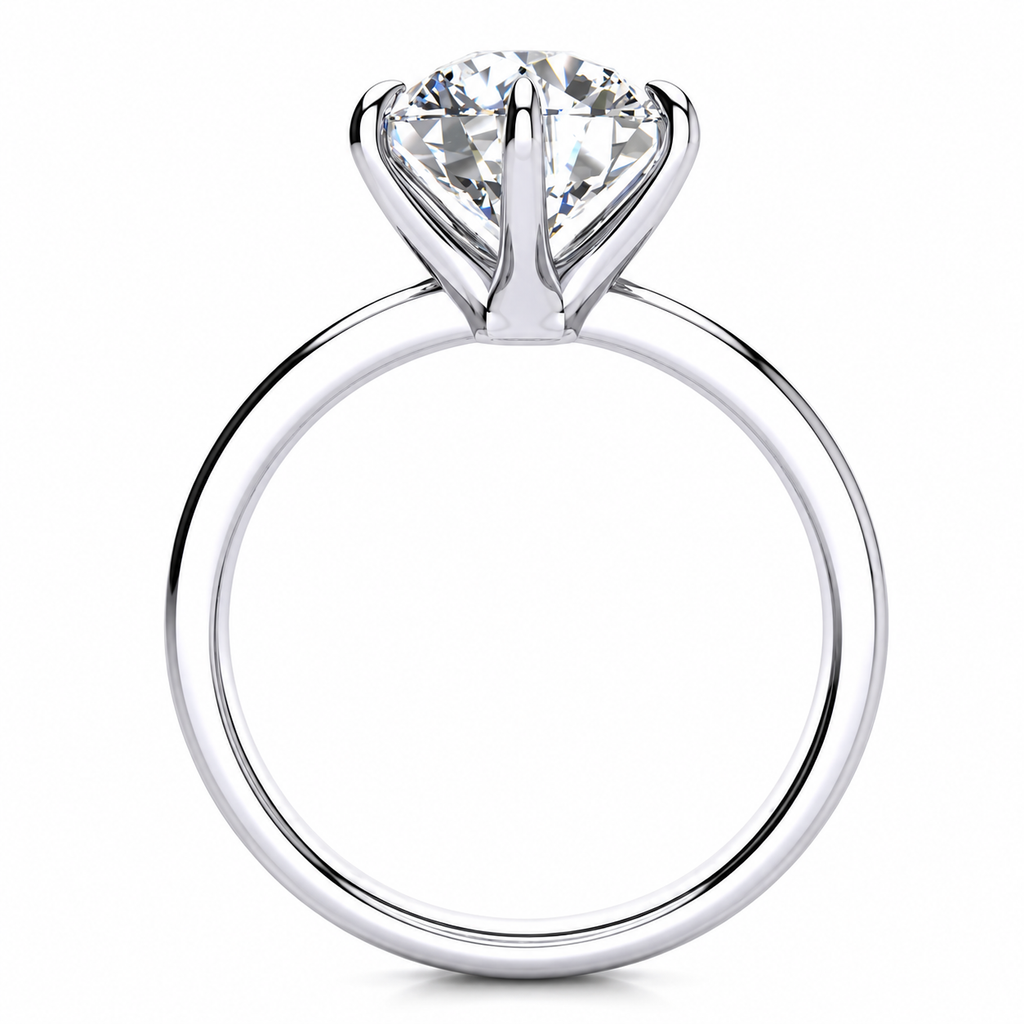 Shannon engagement ring — white gold — side profile