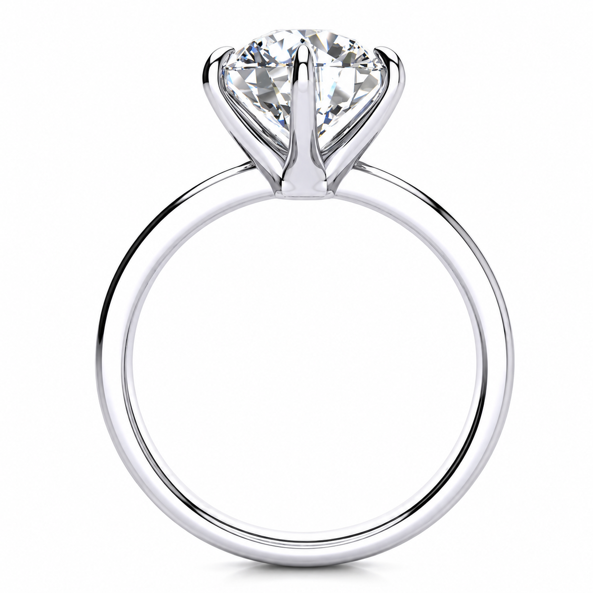Shannon engagement ring — white gold — side profile