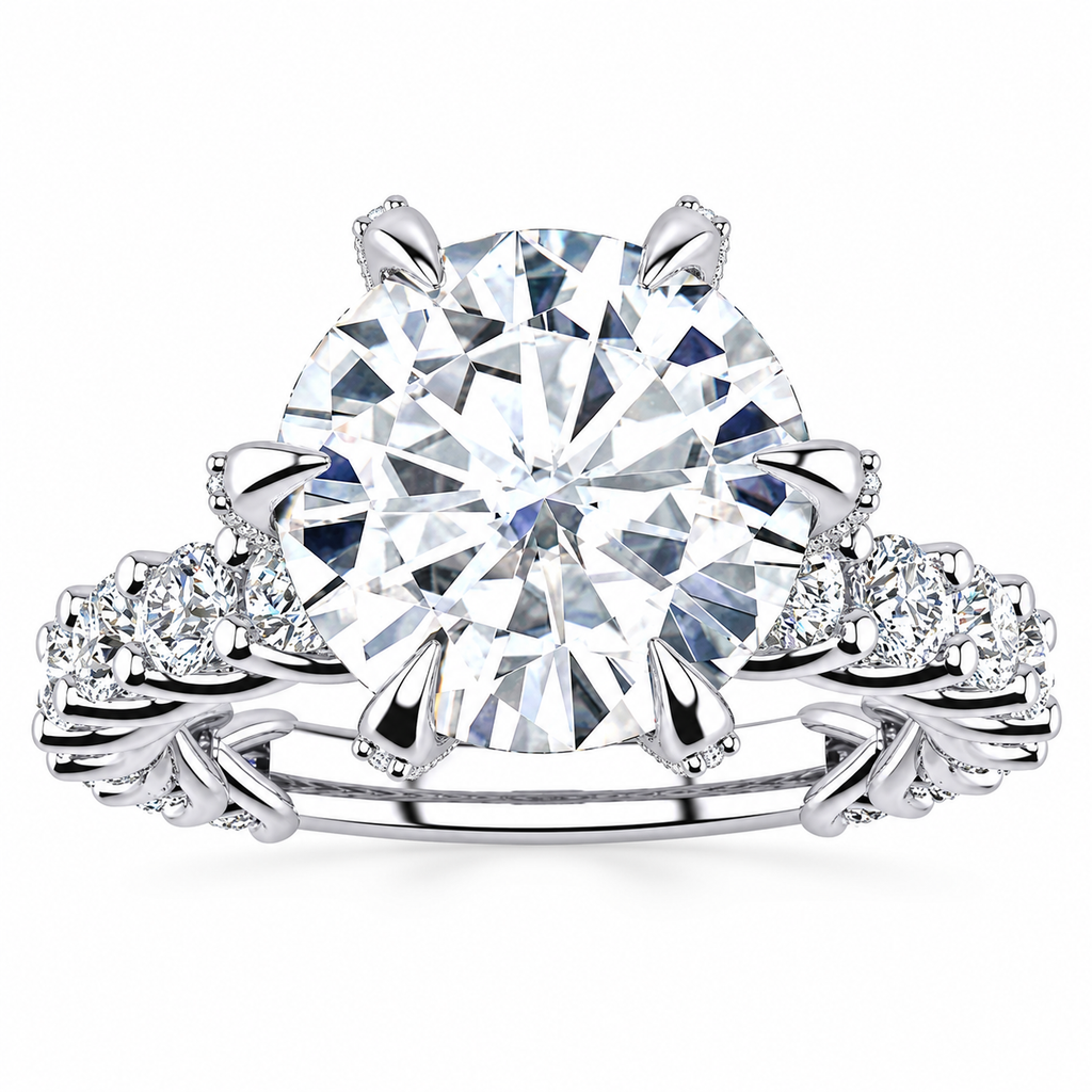 Sheena engagement ring — white gold — front view