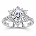 Snowflake Lab Grown Diamond Ring — white gold — front view