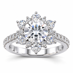 Snowflake Lab Grown Diamond Ring — white gold — front view