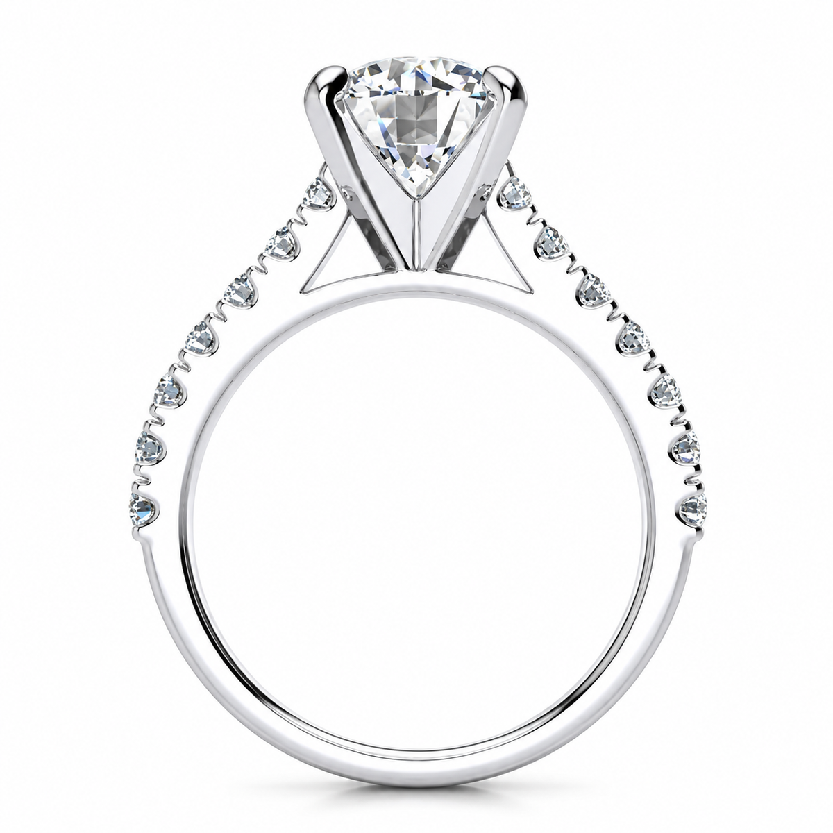 Sophie engagement ring — white gold — side profile