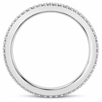 Round Split-Prong Lab-Grown Diamond Eternity Band — 1 mm — 14K White Gold — studio side view