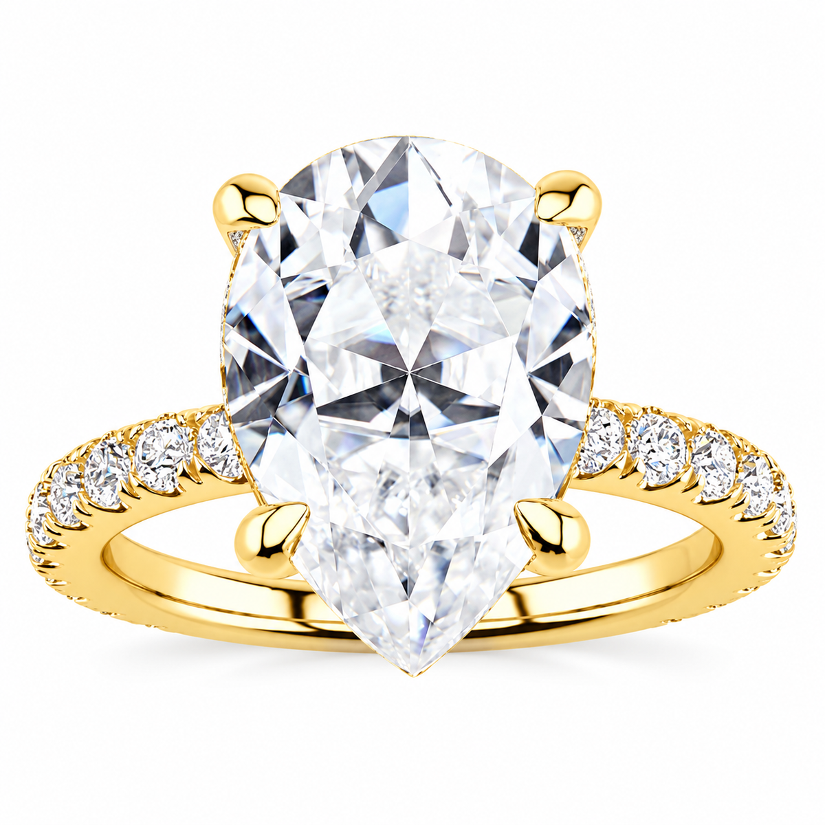 Summer Lab Grown Diamond Ring — yellow gold — front view