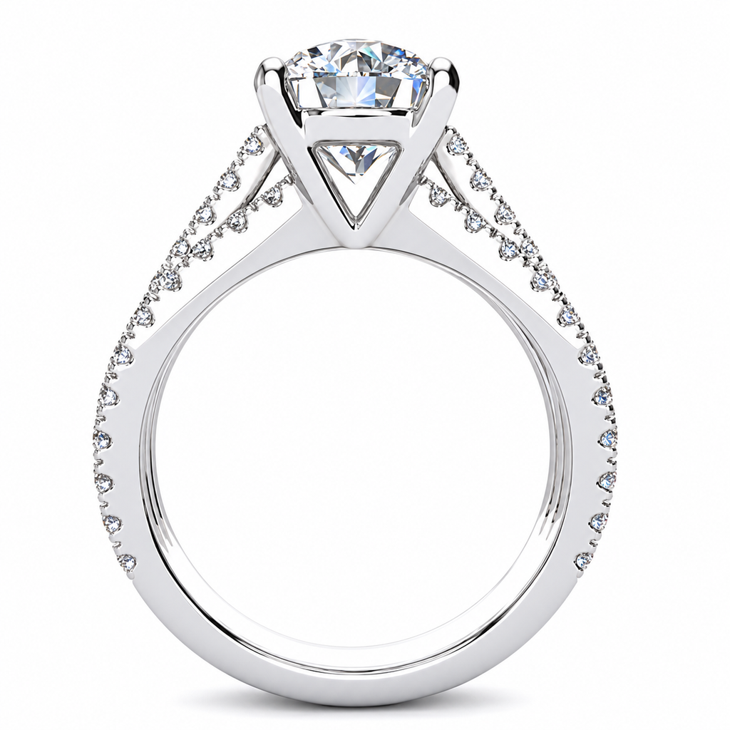 Tressa Lab Grown Diamond Ring — white gold — end view