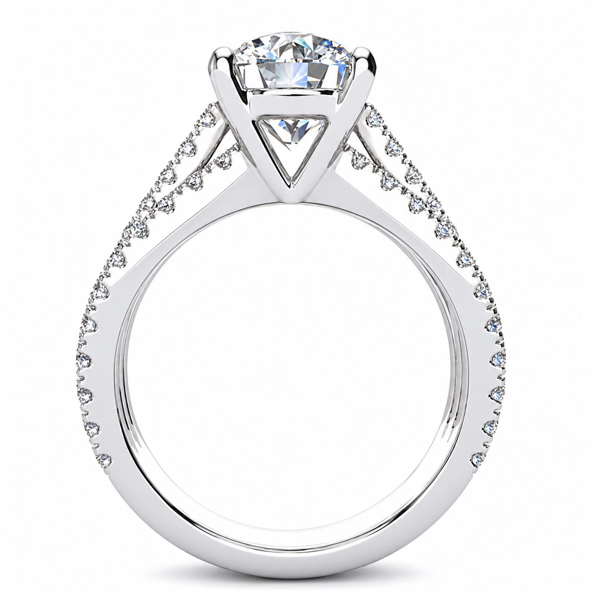Tressa Lab Grown Diamond Ring — white gold — end view