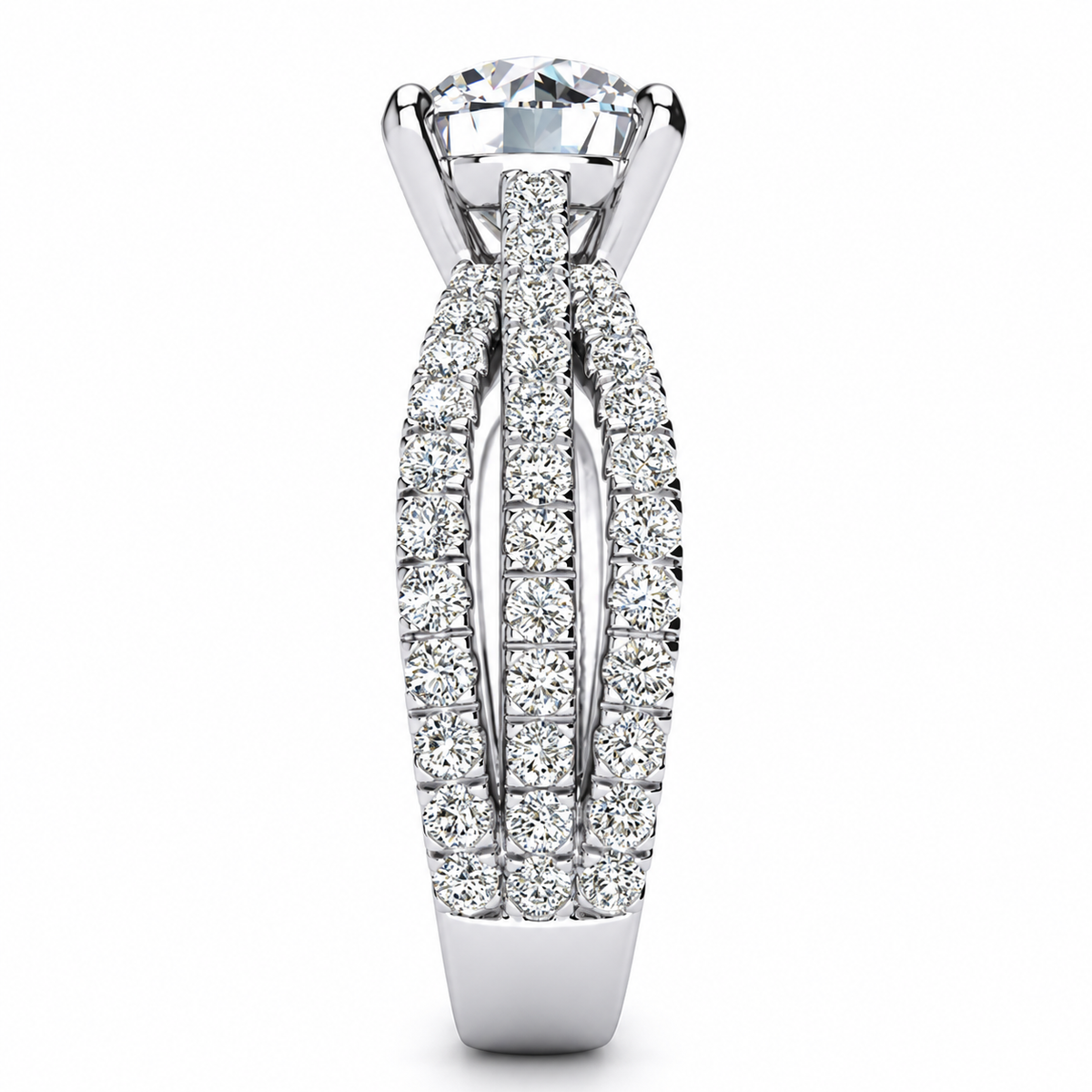 Tressa Lab Grown Diamond Ring — white gold — side view