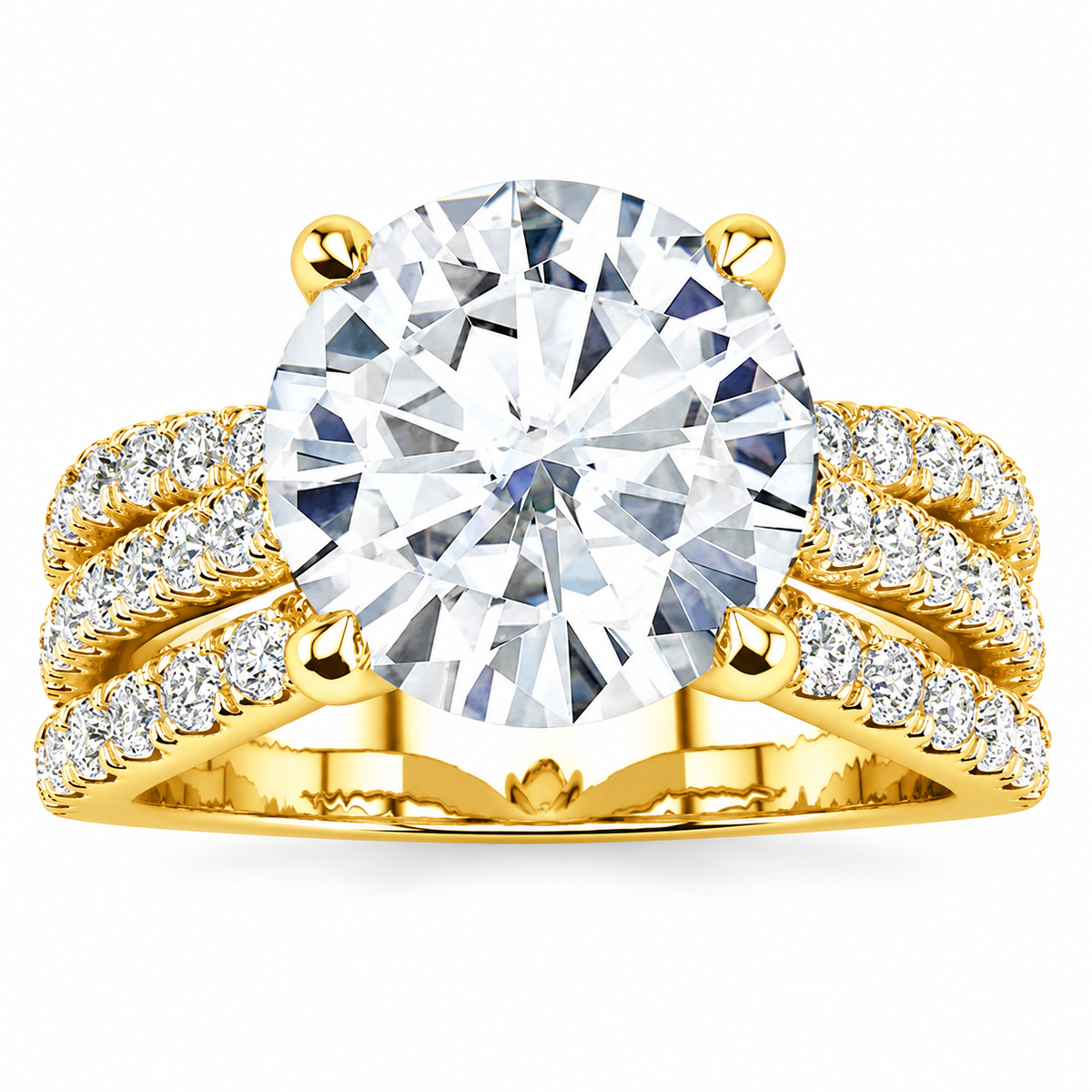 Tressa Lab Grown Diamond Ring — yellow gold — front view
