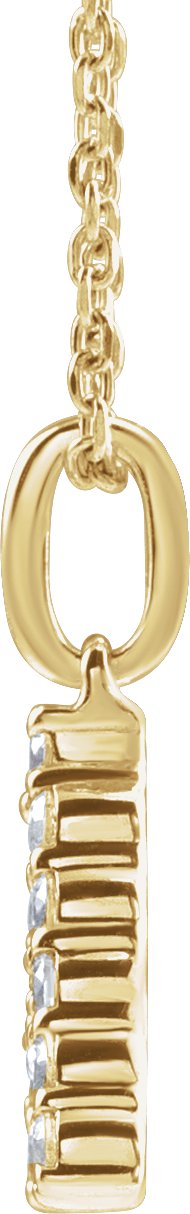 14K Yellow Gold 1/5 CTW Lab-Grown Diamond Initial A 16-18" Necklace — detail view