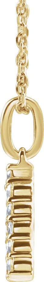14K Yellow Gold 1/5 CTW Lab-Grown Diamond Initial A 16-18" Necklace — detail view