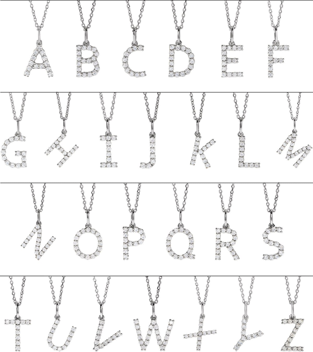 14K White Gold adjustable cable necklace detail