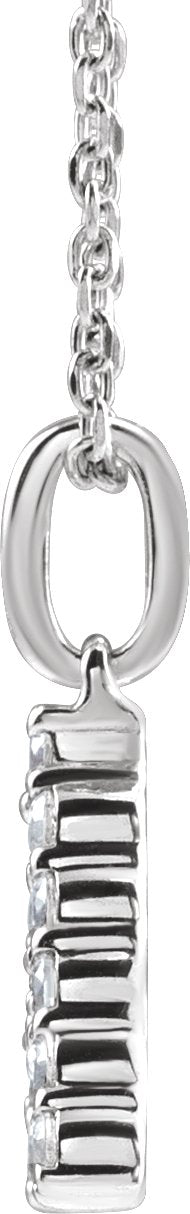 14K White Gold 1/5 CTW Lab-Grown Diamond Initial A 16-18" Necklace — detail view