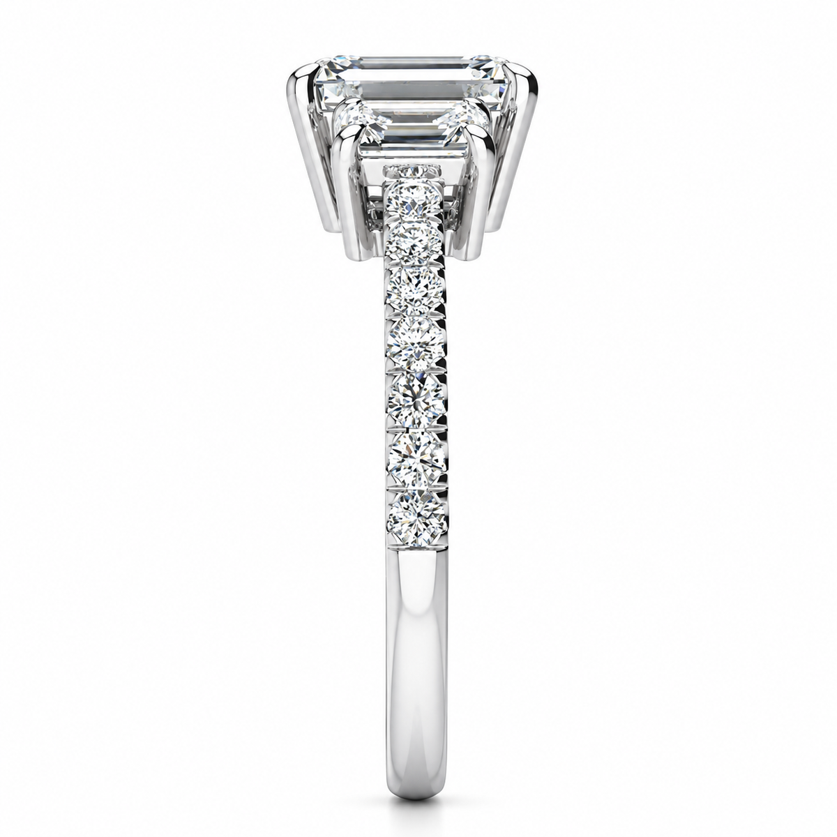 Valentina Lab Grown Diamond Ring — white gold — end view