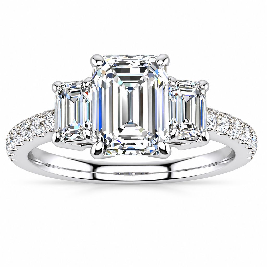 Valentina Lab Grown Diamond Ring — white gold — front view