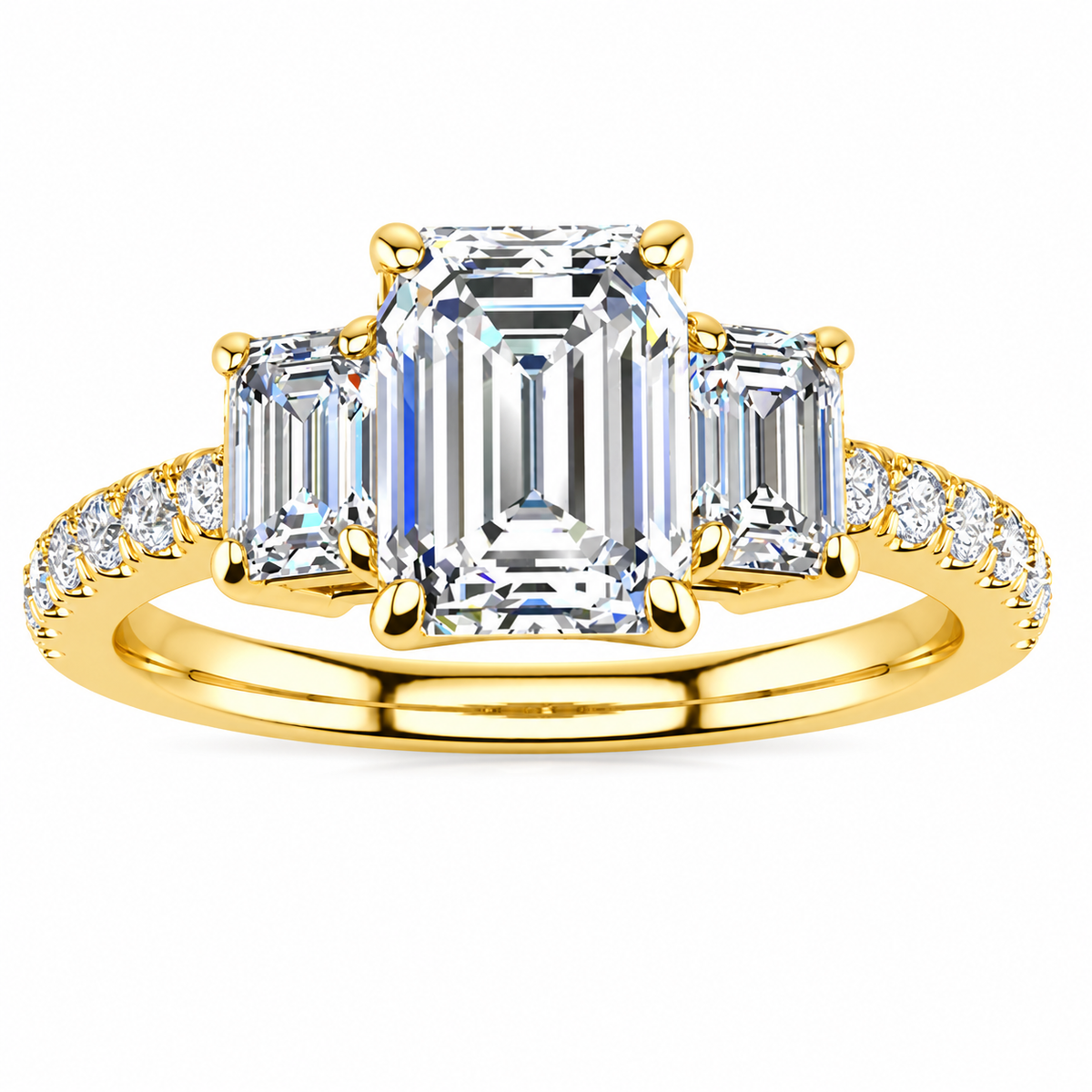 Valentina Lab Grown Diamond Ring — yellow gold — front view