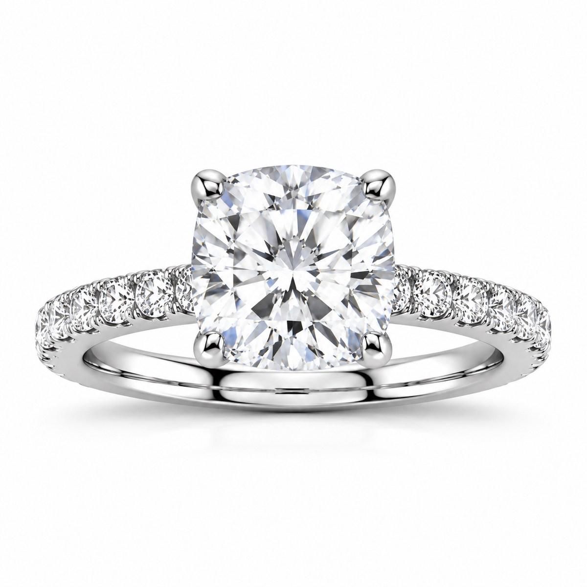Valerie white gold 3.00ct center front view