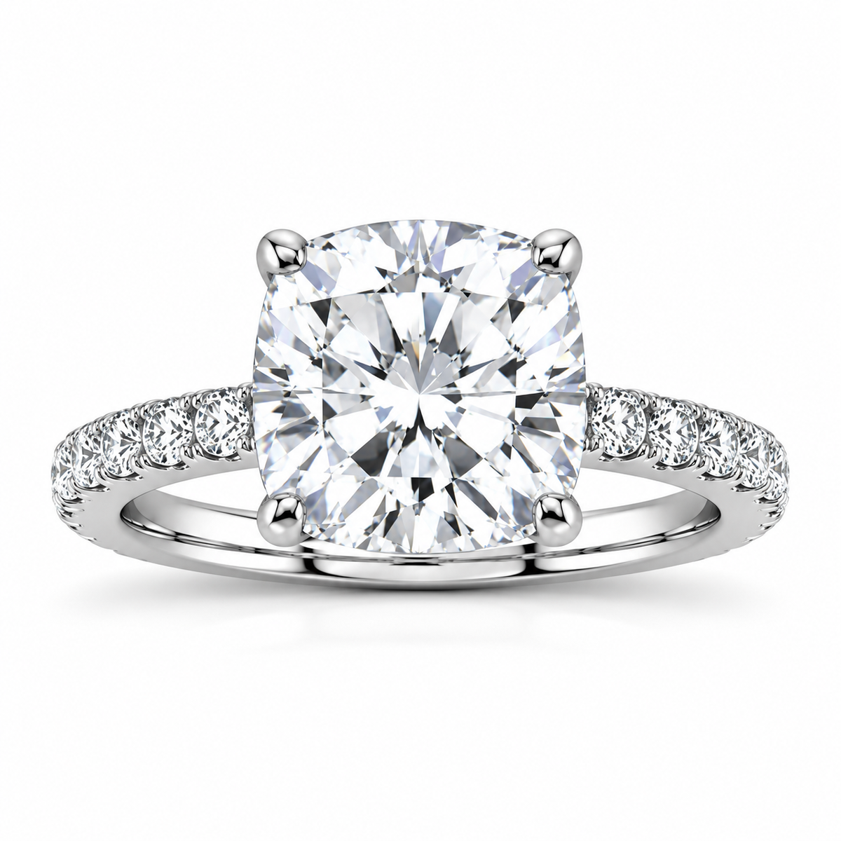 Valerie white gold 4.00ct center front view