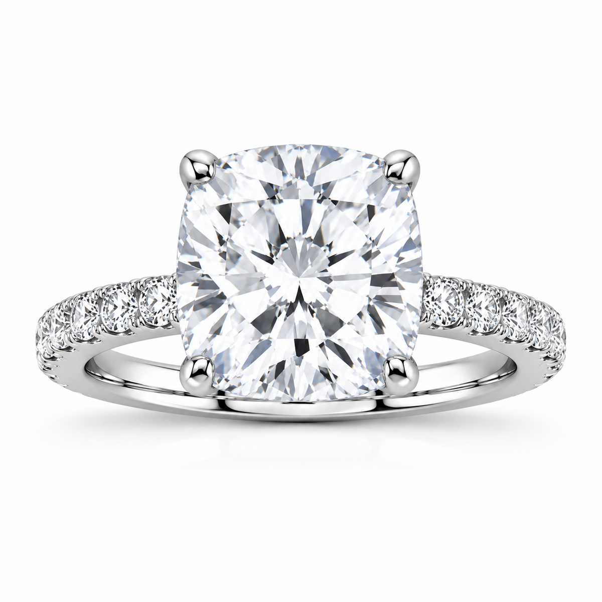 Valerie white gold 5.00ct center front view