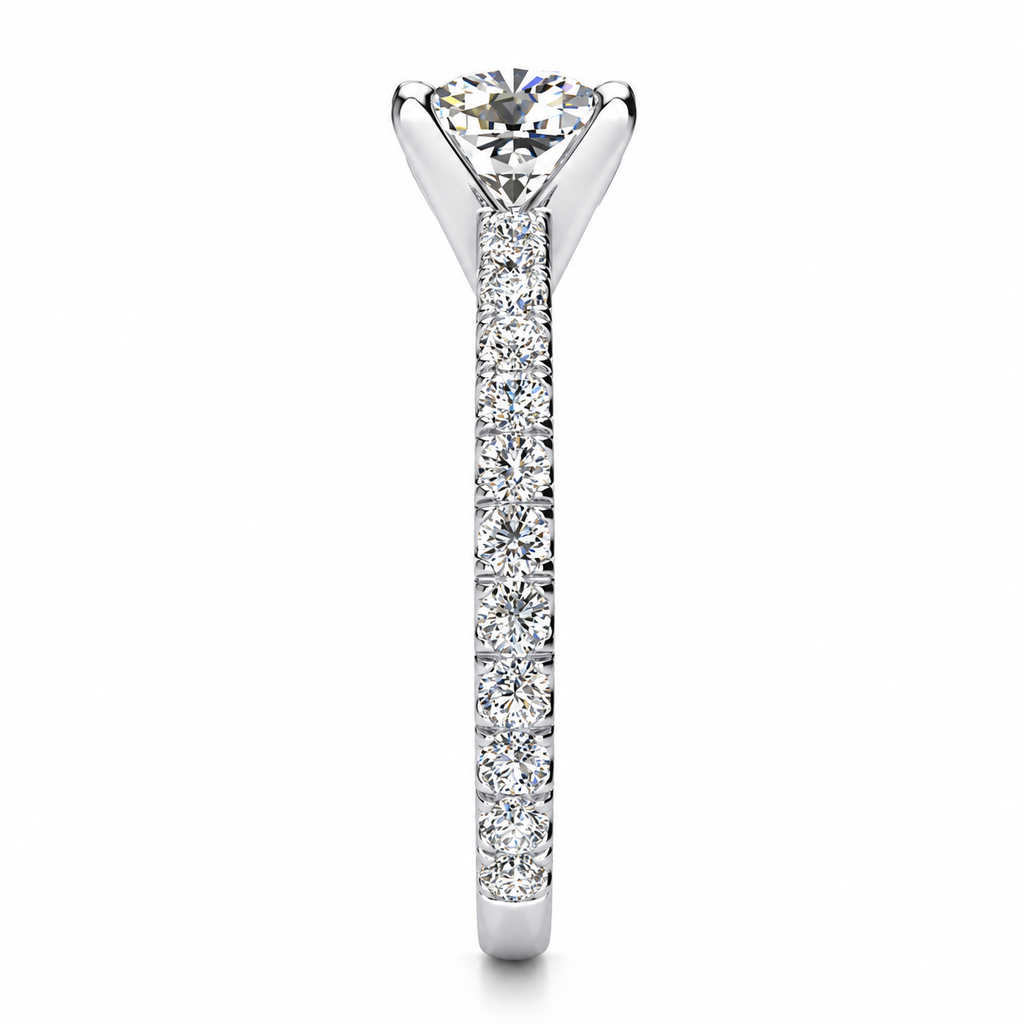 Valerie Cushion engagement ring — white gold — end view