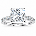 Valerie Cushion engagement ring — white gold — front view
