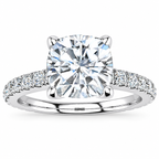 Valerie Cushion engagement ring — white gold — front view